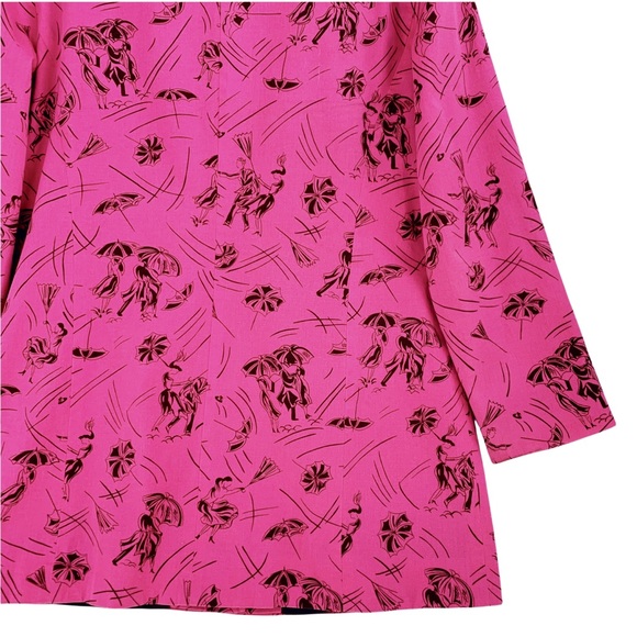 Bright Pink with Black Print Light Jacket - Picture 8 of 15